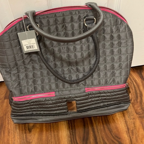 dl+activ Handbags - NWT / dl+Activ NYC Nylon Travel Sachel Tote - gray / pink - Quilted